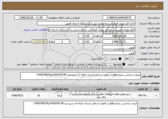 استعلام مرمت دژحسن صباح واقع در الموت از محل اسناد خزانه به سررسید 1400/04/28و1400/08/24