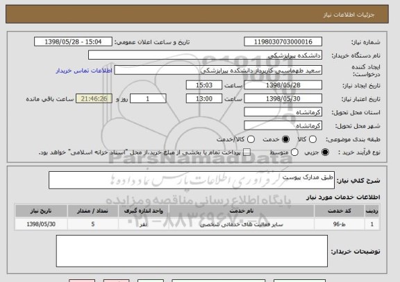استعلام طبق مدارک پیوست