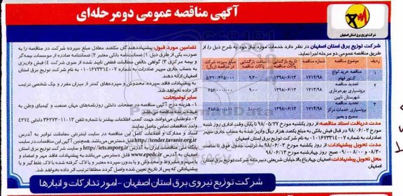 آگهی مناقصه عمومی, مناقصه خرید انواع کنتور فهام ...