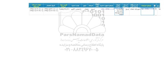 مزایده ,مزایده واگذاری به اجاره پارک