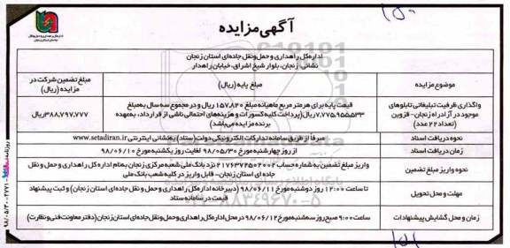 آگهی مزایده ،مزایده واگذاری ظرفیت تبلیغاتی تابلوهای موجود