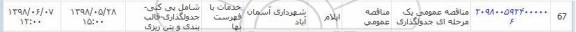 مناقصه ،مناقصه عمومی یک مرحله ای جدولگذاری 