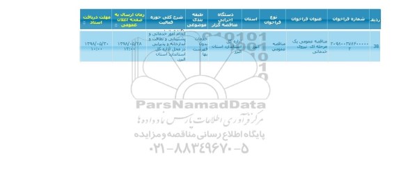 مناقصه, مناقصه نیروی خدماتی