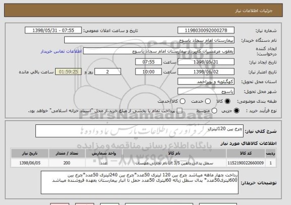 استعلام چرخ بین 120لیتری