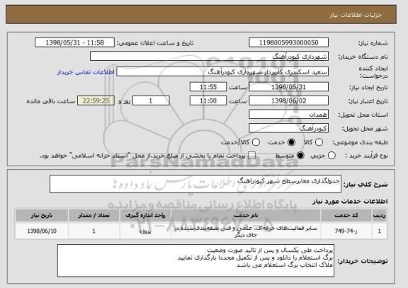 استعلام جدولگذاری معابرسطح شهر کبودراهنگ