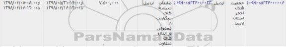 مزایده, مزایده ضایعات شیشه سکوریت و معمولی