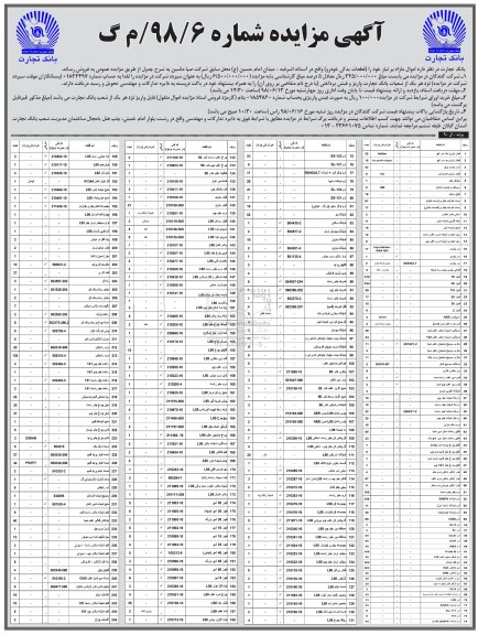 آگهی مزایده, مزایده فروش قطعات یدکی خودرو