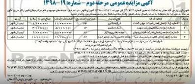 مزایده , مزایده اجاره غرفه مرحله دوم