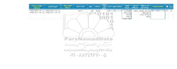 مزایده نگهداری و بهره برداری کارخانه آسفالت