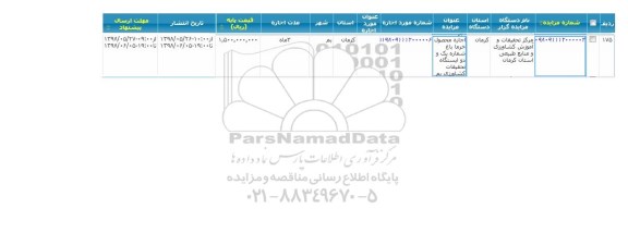 مزایده اجاره محصول خرما