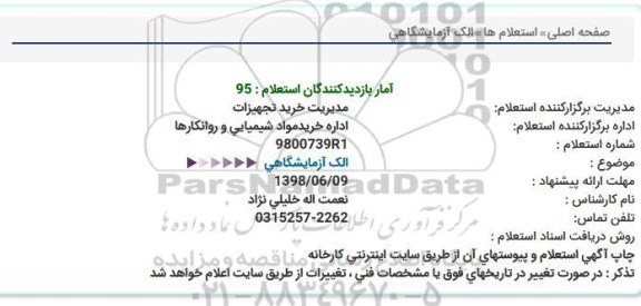 استعلام الک آزمایشگاهی