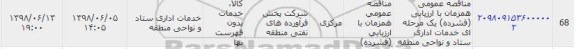 مناقصه خدمات اداری ستاد و نواحی منطقه 