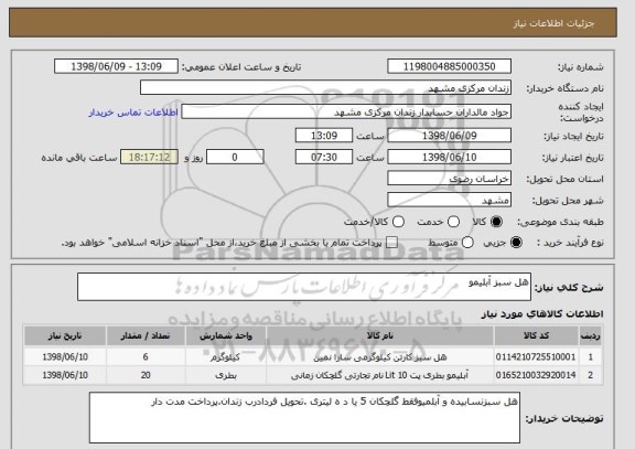 استعلام هل سبز آبلیمو