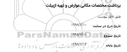 مناقصه, مناقصه برداشت مختصات مکانی عوارض و تهیه ازبیلت