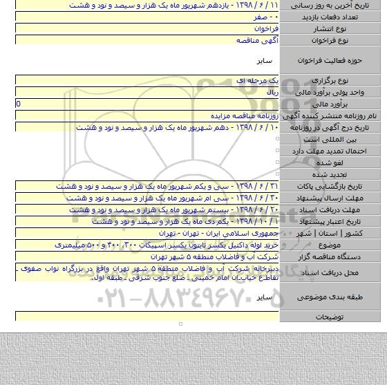 خرید لوله داکتیل یکسر تایتون یکسر اسپیکات ۳۰۰، ۴۰۰ و ۵۰۰ میلیمتری