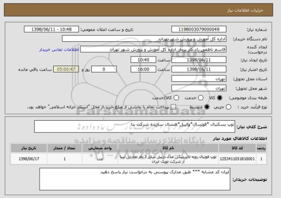 استعلام توپ بسکتبال *فوتسال*والیبل*هندبال سازنده شرکت بتا 