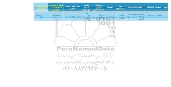 مناقصه عمومی, مناقصه تامین نیروی انسانی
