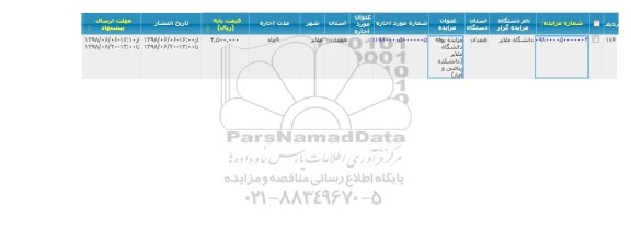 مزایده, مزایده بوفه دانشگاه دانشکده ریاضی و آمار