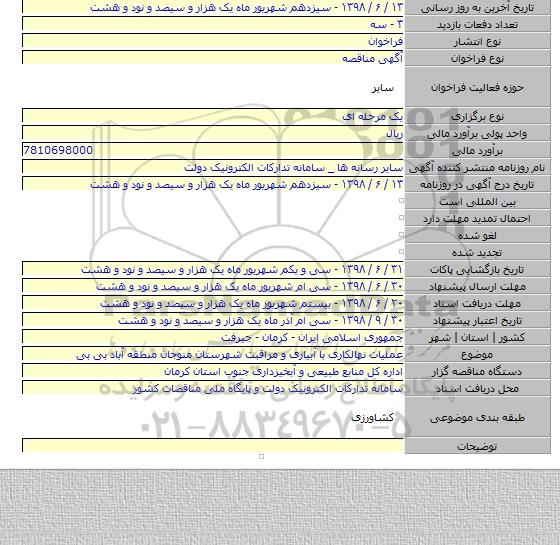 عملیات نهالکاری با آبیاری و مراقبت شهرستان منوجان منطقه آباد بی بی
