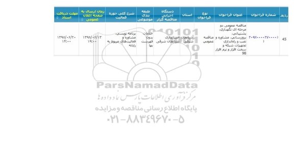 مناقصه  تجهیزات شبکه سخت افزار