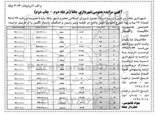 مزایده ,مزایده واگذاری تعداد 17 باب مغازه - مرحله دوم نوبت دوم 