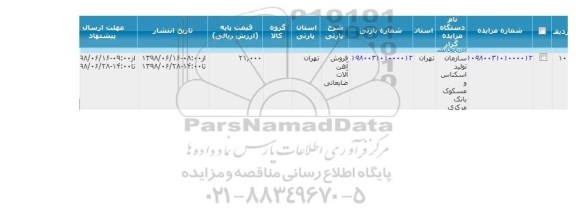 مزایده مزایده آهن آلات ضایعاتی 