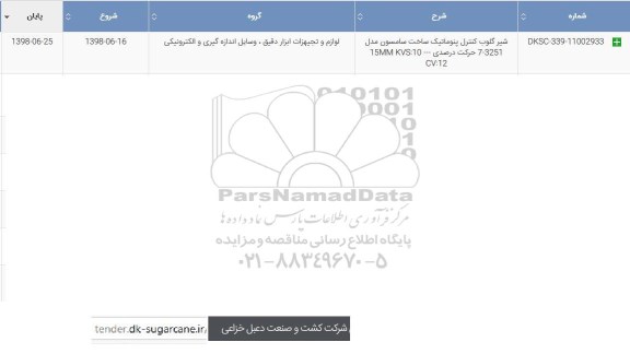 استعلام , استعلام شیر گلوب کنترل پنوماتیک 
