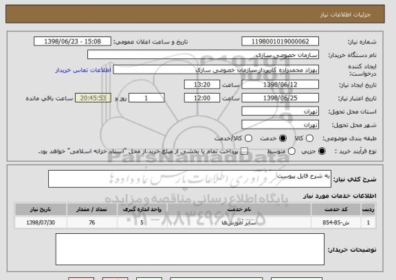 استعلام به شرح فایل پیوست