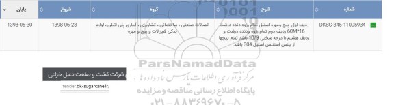 استعلام، استعلام پیچ و مهره استیل   ....