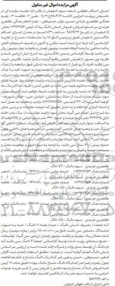 آگهی مزایده ،مزایده ششدانگ پلاک ثبتی 10393254 بخش 5 
