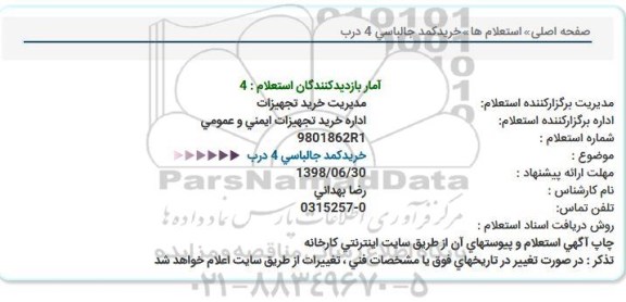 استعلام خرید کمد جالباسی 4 درب