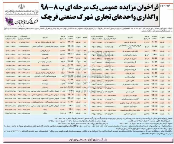 فراخوان مزایده عمومی ، مزایده واگذاری تعداد 40 قطعه زمین تجاری