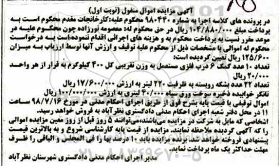 مزایده ،مزایده تعداد 10 عدد کمک 6 درب فلزی مستعمل و ...