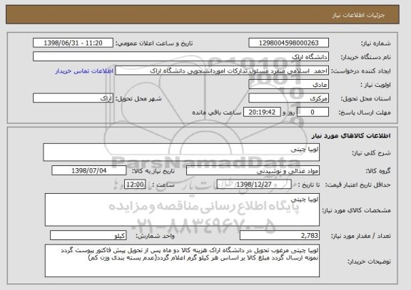 استعلام لوبیا چیتی 