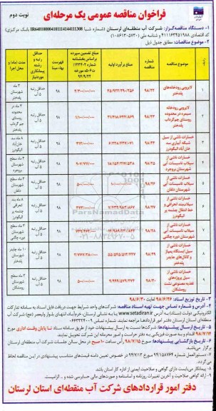 فراخوان مناقصه عمومی ، مناقصه لایروبی رودخانه و ... نوبت دوم