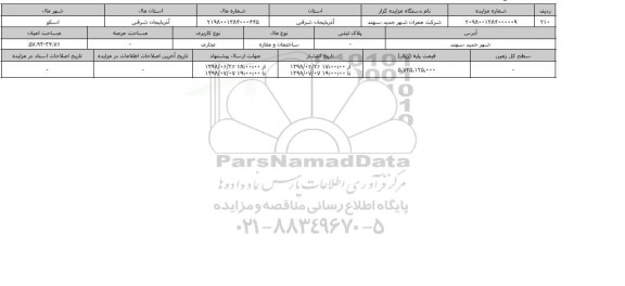 مزایده ، مزایده  ساختمان و مغازه و تجاری 57.93