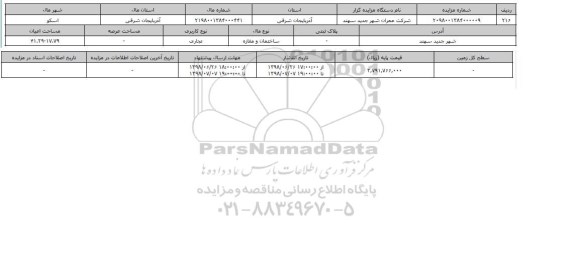 مزایده ، مزایده ساختمان ومغازه تجاری 41.29