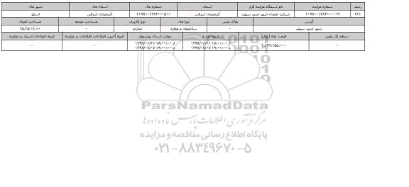 مزایده مزایده ساختمان ومغازه تجاری