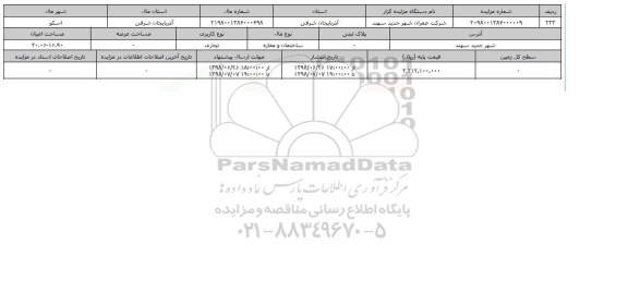 مزایده مزایده ساختمان ومغازه تجاری30.06