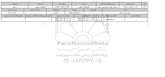 مزایده ، مزایده ساختمان ومغازه تجاری33.07