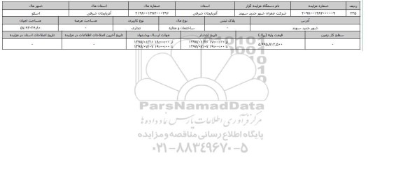 مزایده ، مزایده ساختمان ومغازه تجاری 57.93