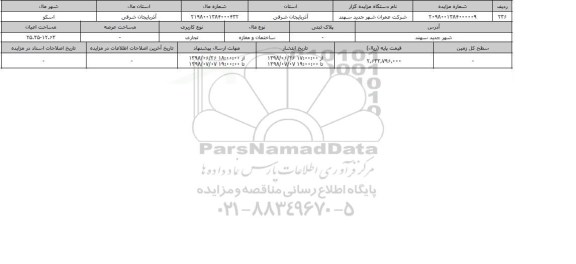 مزایده ، مزایده ساختمان ومغازه تجاری25.35
