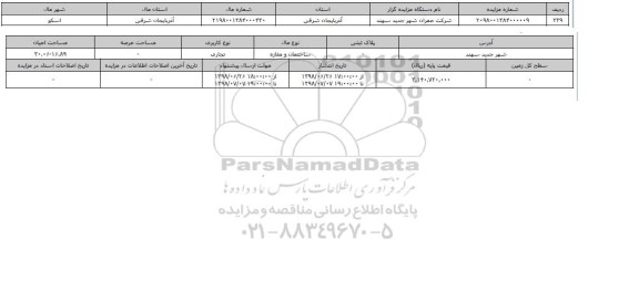 مزایده ، مزایده ساختمان ومغازه تجاری 30.06