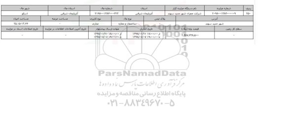مزایده ، مزایده ساختمان ومغازه تجاری 25.15