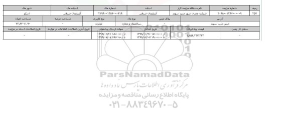 مزایده ، مزایده ساختمان ومغازه تجاری 23.82