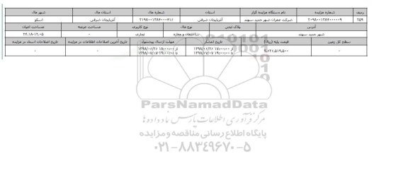 مزایده ، مزایدهساختمان ومغازه تجاری 24.18