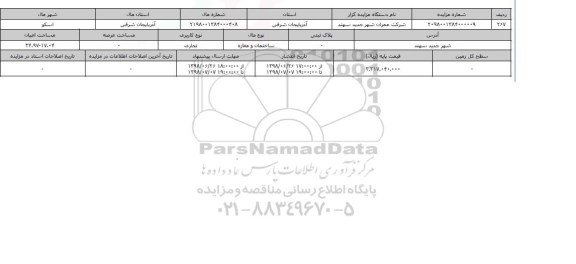 مزایده ، مزایده ساختمان ومغازه تجاری 34.97