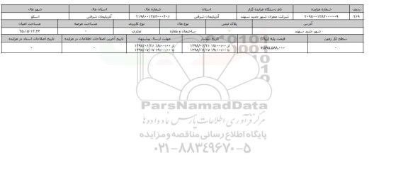 مزایده ، مزایده ساختمان ومغازه تجاری 25.15