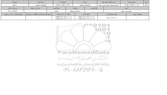 مزایده ، مزایده ساختمان ومغازه تجاری 23.06
