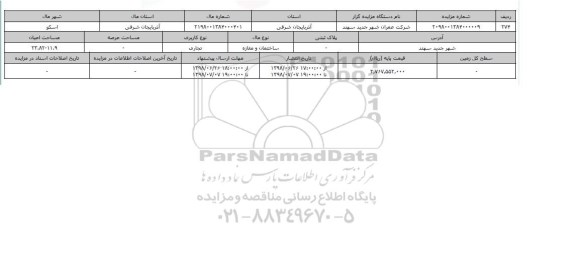 مزایده ، مزایده ساختمان ومغازه تجاری 23.82